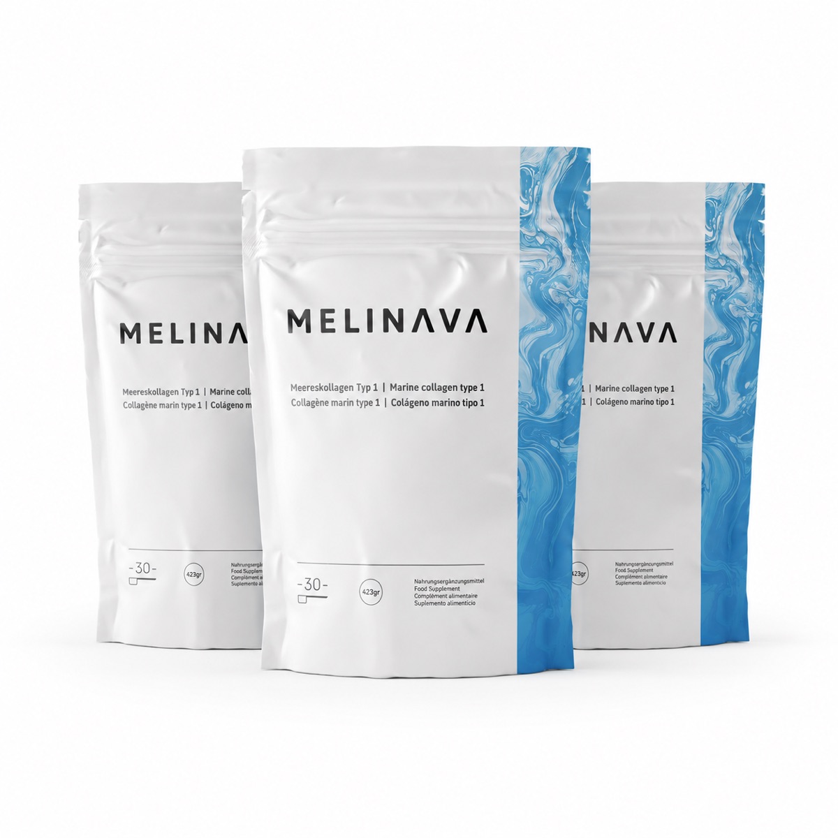 Tres bolsas de Melinava Colágeno Marino