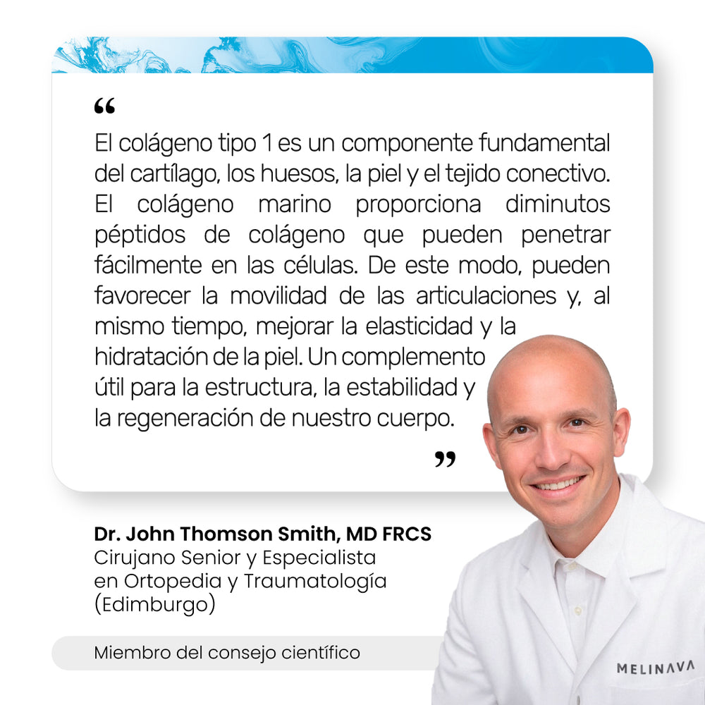 Dr. John Thomson Smith, cirujano y miembro del consejo científico, sobre el colágeno tipo 1